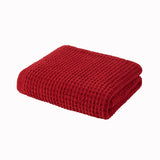 Madison Park Rowan Casual Waffle Knit Chenille Throw MP50-8270 Red