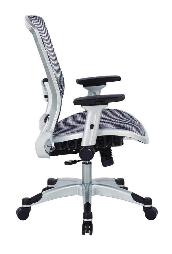 OSP Home Furnishings Exec Ergonomic Mesh Office Chair with Lumbar Support Flip Arms and Synchro Tilt Base 317-66C61F6