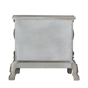 English Elm Vintage Bone White Romantic 2-Drawer Nightstand with Felt-Lined Drawers, Claw Legs, Ornate Charm B062P189125