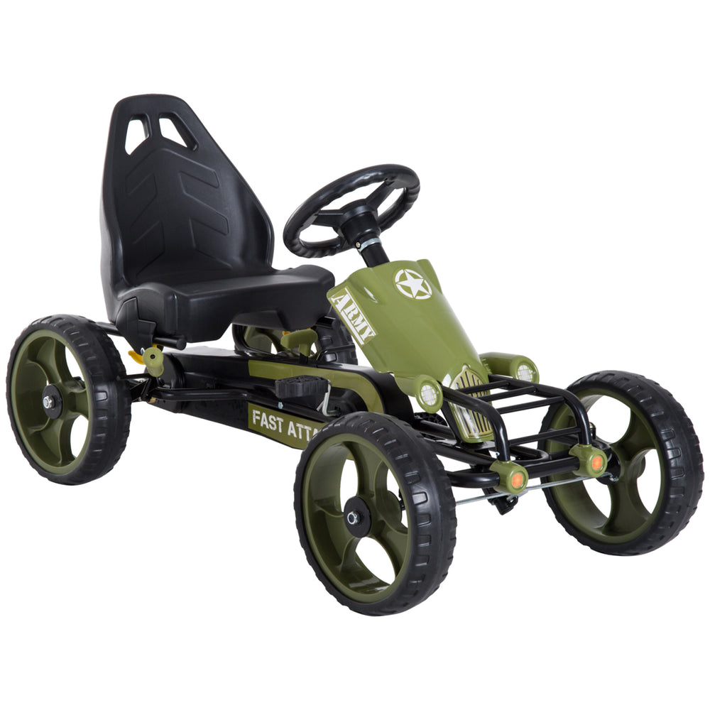 English Elm Aosom Kids Pedal Go Kart with Adjustable Seat Eva Wheels Forward Reverse Drive W2225P229396