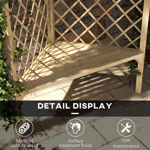 English Elm Outsunny 55" Classic Wooden Garden Bench For Outdoor Relaxation, Slatted Seat & Screen Backrest W2225P174085-GIGA