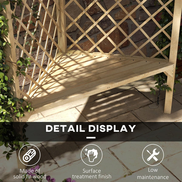 English Elm Outsunny 55" Classic Wooden Garden Bench For Outdoor Relaxation, Slatted Seat & Screen Backrest W2225P174085-GIGA