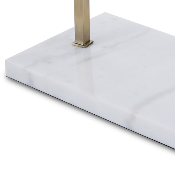 Cloister Brass Floor Lamp - Modern Arc Design with Elegant White Shade and Antique Finish for Style