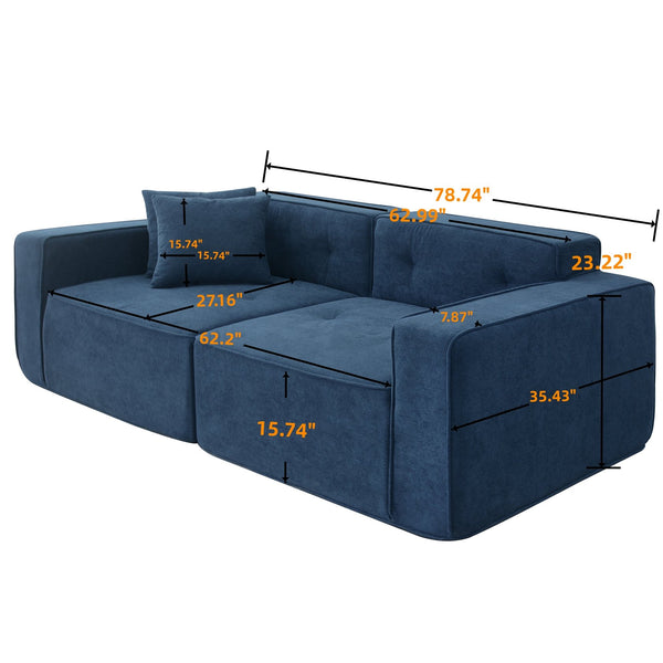 English Elm Modern Teddy Velvet Sofa – 3-Seat Full Foam Comfort, Soft Polyester-Cotton Cushions, 72H Rebound Time W1183S00015