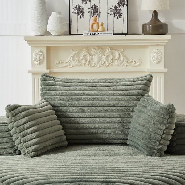 English Elm 55'l Chenille Round Sleeper Chair Fluffy Sculptural Seat for Living Room or Bedroom Green W834P401585