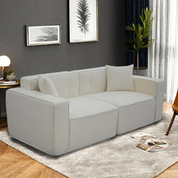 English Elm Full foam compression sofa Plush Teddy Velvet 2-3 Seat Mid-Century Loveseat with 72hr Rebound, Compact Dimensions W1183S00016