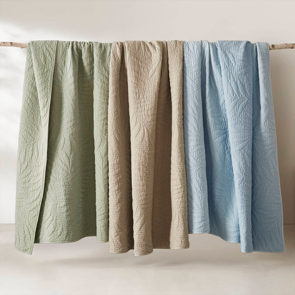 English Elm King Stone Washed Cotton Quilt Set Breathable Garment Dyed Bedroom Comfort Linen B035P496595