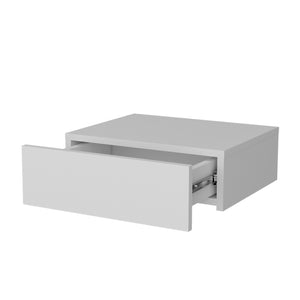 English Elm Vienna Floating Nightstand Wall-Mounted White with Spacious Drawer, Durable Engineered Wood Design B128P176112