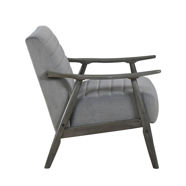English Elm Casual Greeley Gray Velvet Accent Chair with Solid Wood Frame, Transitional Comfort, 29.5"x31.5" Compact Seat B011P264608