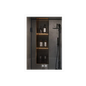 English Elm Mesa Aluminum Led Medicine Cabinet with Defogger Touchscreen and Soft Close Door B2731P478358