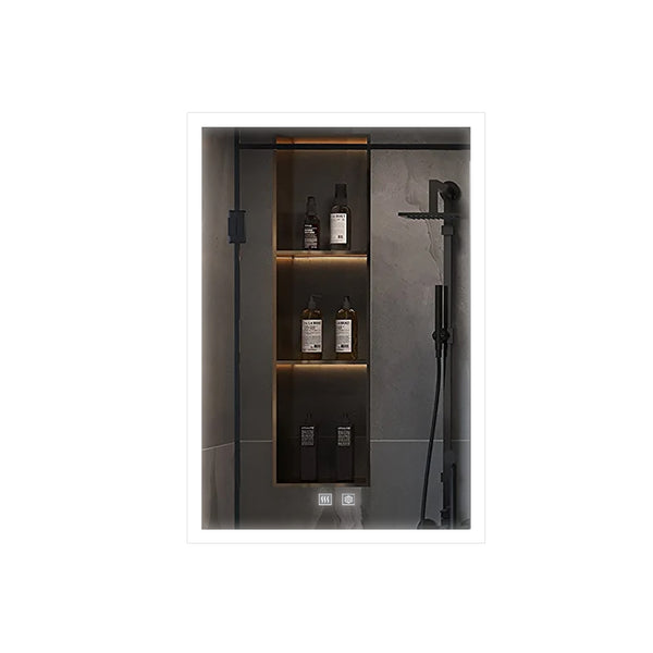 English Elm Mesa Aluminum Led Medicine Cabinet with Defogger Touchscreen and Soft Close Door B2731P478358