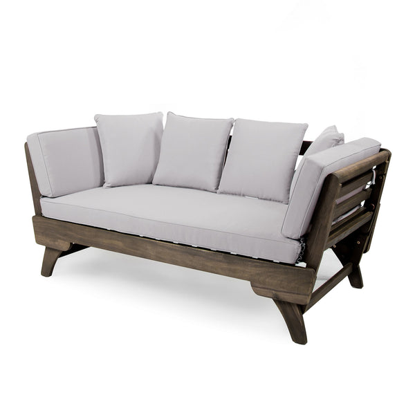 English Elm Ottavio Outdoor Acacia Wood Daybed with Weather Resistant Cushions for Patio Lounging 63454.00