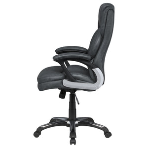English Elm Stanton Executive Leatherette Office Chair with Channeled Back and Chrome Caster Base B062P447940