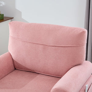 English Elm Modern Chenille Recliner Chaise Lounge Sofa Chair with High-Resilience Foam, Wide Seat, 550lb Capacity Pink W395P371343