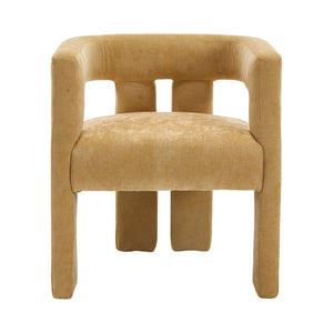 English Elm United We Win Chenille Barrel Accent Armchairs Set of Two for Living Room Dining Yellow W1568P389274