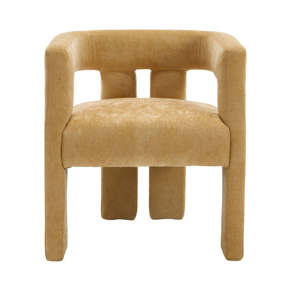 English Elm United We Win Chenille Barrel Accent Armchairs Set of Two for Living Room Dining Yellow W1568P389274