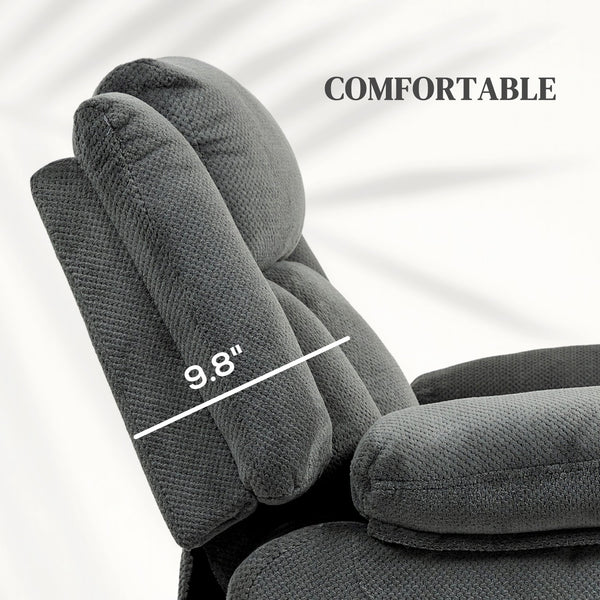 English Elm Electric Power Lift Recliner with Massage Heat Velvet Upholstery and Usb Charging T3971P412308