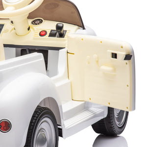 English Elm 12v Chevrolet 3100 Licensed Vintage Pickup Ride on Truck with Led Lights and Parent Remote White W1578P214179