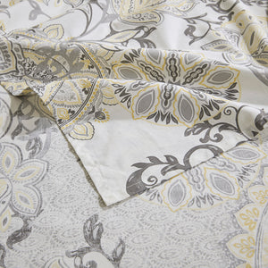 JLA Home Madison Park - Printed Cotton Isla Shower Curtain 72x72 — Watercolor Floral Medallion, OEKO-TEX, Machine Washable Elegance MP70-8150
