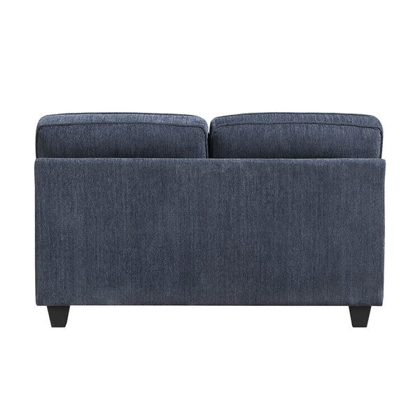 English Elm Contemporary Chenille Sofa and Loveseat Set with Pocket Coil Cushions for Living Rooms Blue B011S02478