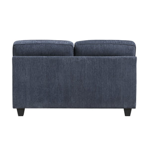 English Elm Durable Chenille Upholstered Loveseat with Pocket Coil Support and Contemporary Style Blue B011P474322