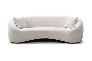 English Elm 93.31" Curved Cloud Sofa Chenille Velvet Three Seat Sculptural Minimalist Living Room Couch W2664P179335