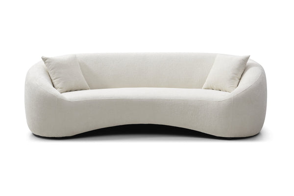 English Elm 93.31" Curved Cloud Sofa Chenille Velvet Three Seat Sculptural Minimalist Living Room Couch W2664P179335