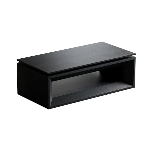 English Elm 43.3'' Wood Veneer Lift Top Coffee Table with Hidden Storage for Living Room Black W1435P453256