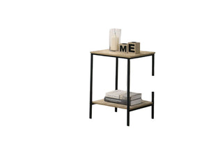 English Elm Rustic 3pc Table Set with Wrought Metal Abstract Side Panels Engineered Wood Tops Durable Charm Natural 47 L x 21 W x 5 H B2741P392069