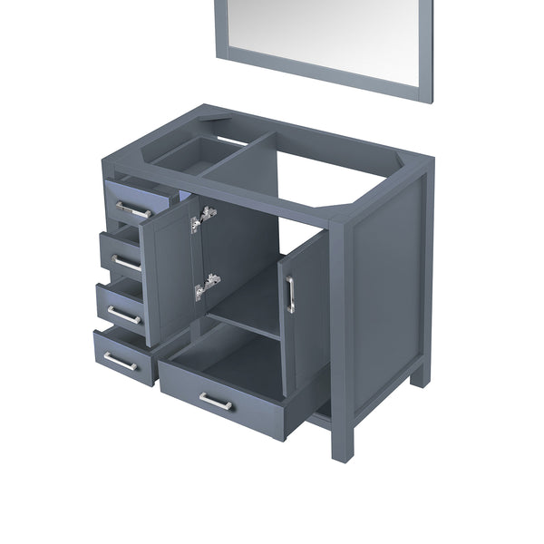 English Elm Dark Grey Bath Vanity Set With Right Offset Design, Ample Storage & Matching Mirror For Modern Spaces B2731S00509