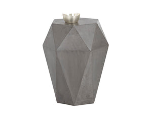 Sunpan Constance Geometric Concrete End Table – Urban Industrial Design for Indoor & Covered Outdoor Spaces