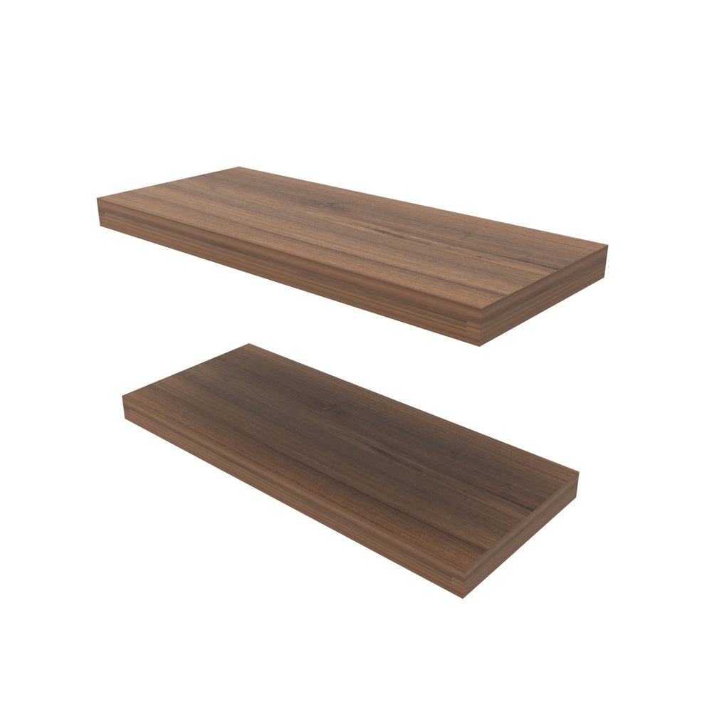 English Elm Fm Furniture Iva Floating Shelves, Natural Walnut Melamine, Modern Storage Solution For Home Decor B128P361098