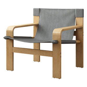 English Elm Detachable Oak Accent Chair with Solid Wood Frame, Wide Armrest, Removable Washable Linen Cover DARK GREY W2336P251806