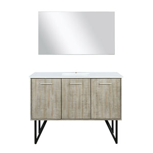 English Elm Rustic Acacia Bath Vanity 48" W x 20" D with Cultured Marble Top, Soft-Close Drawers, 43" Mirror B2731S01512