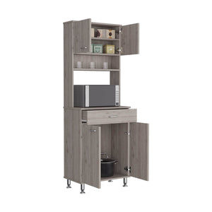 English Elm Della 60" Kitchen Pantry With Countertop - Stylish Light Gray Storage Solution For Compact Spaces B07091841