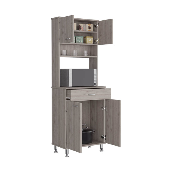 English Elm Della 60" Kitchen Pantry With Countertop - Stylish Light Gray Storage Solution For Compact Spaces B07091841