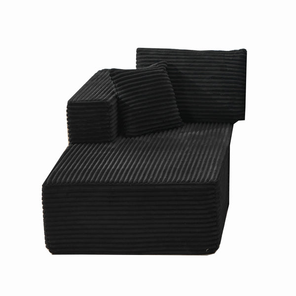 English Elm Modular Corduroy Sectional Sofa Low Profile Two Piece L Shape Living Room Couch W1143P313189