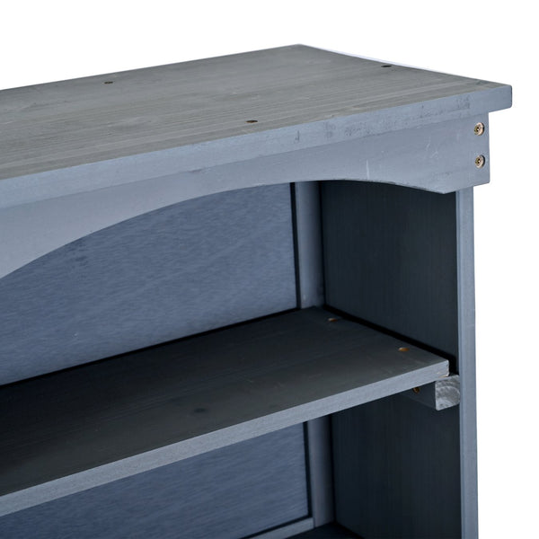 English Elm (with Hutch) Topmax Solid Fir Outdoor Potting Bench Station Cabinets Drawers Patio Garden Gray N717P404332E