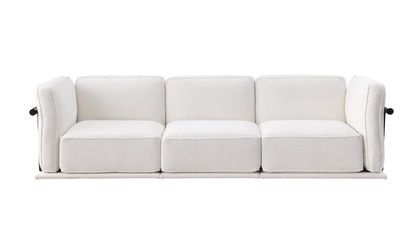 English Elm 102 Inch Linen Modular Sectional Sofa with Hidden Storage and Cloud Cushion Comfort W1099S00184