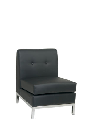 OSP Home Furnishings Wall Street Armless Chair Black