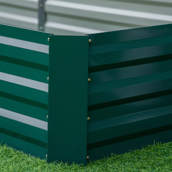 English Elm Outsunny Galvanized Steel Raised Garden Bed for Vegetables Herbs and Outdoor Planting W2225P175537