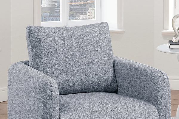 English Elm 360-degree Swivel Boucle Accent Chair with Sculptural Frame for Modern Living Rooms B089P416560