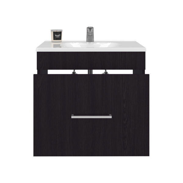 English Elm Colville Floating Wall Mount Vanity Cabinet Matte Finish Modern Bathroom Storage Black B092P439918
