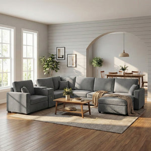 English Elm Swivel Barrel Accent Chair Chenille Tufted Round Club Seat for Living Room Lounge Grey N719S002350E