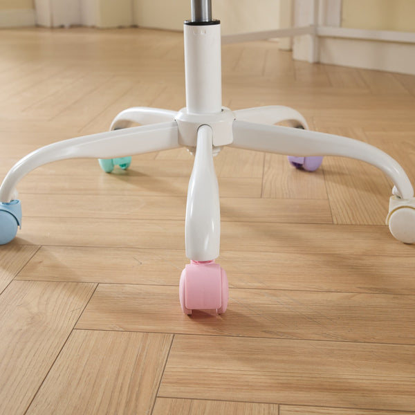 English Elm A&A Plush Faux Fur Office Chair with Ergonomic Wrap Back, Breathable No-Shed Seat and Stable Base Pink W1143P324153