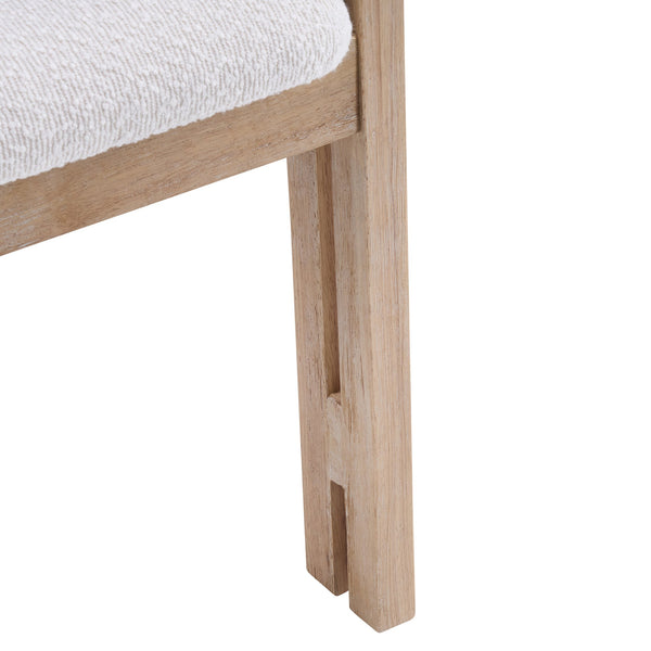 English Elm Indoor Solid Wood Round Back Dining Chairs Cushioned Beige Upholstered Set of Two Beige+Natural N772P411377N
