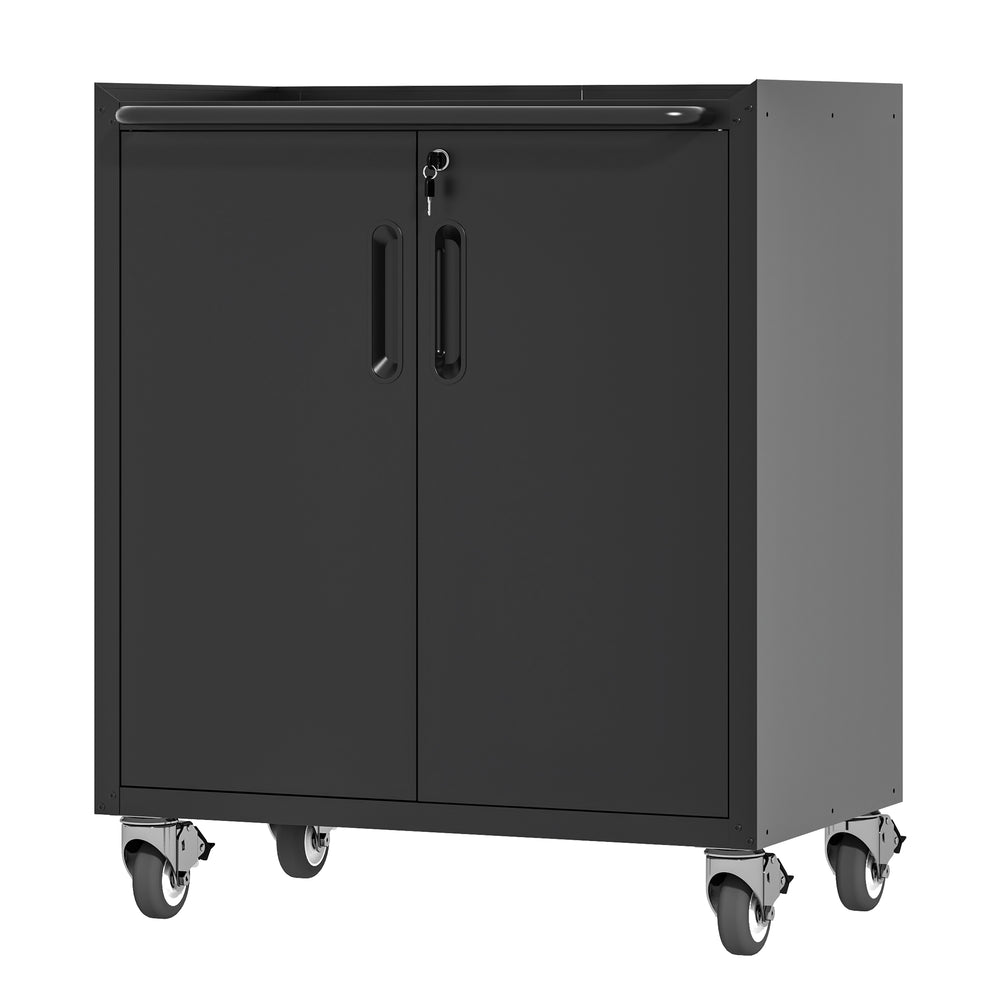 English Elm Heavy-duty Steel Garage Cabinet on Wheels with Locking Doors and Adjustable Shelves T2398P223005