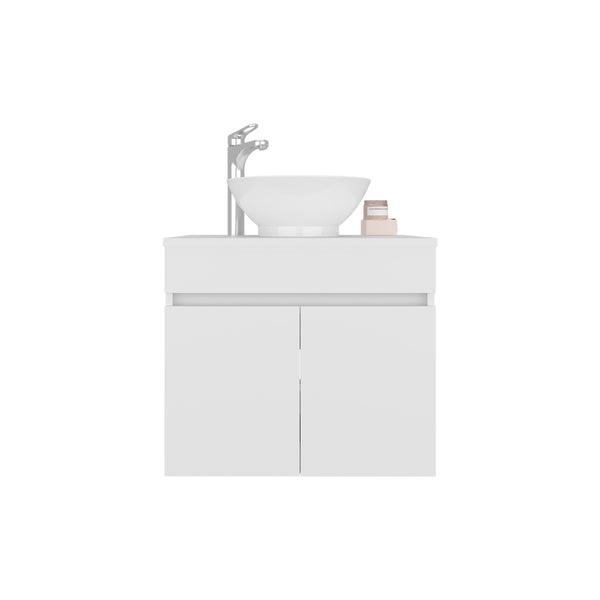 English Elm Colville Floating Wall Mount Vanity Cabinet Matte Finish Modern Bathroom Storage White B092P439915