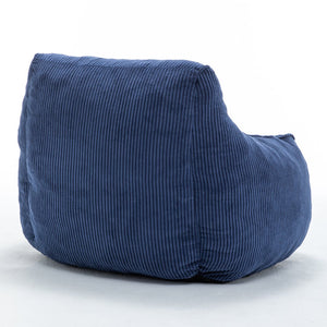 English Elm Giant Corduroy Bean Bag Sofa with Armrests Foam Filled Cozy Adult Lounge Chair Dark Blue W2200P442801