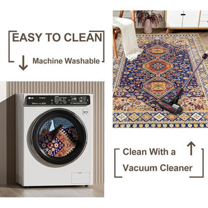 English Elm Area Rug 8X10 Vintage Bohemia Persian-Inspired Non-Slip Washable Rug For Living Room & Bedroom W2907P265139